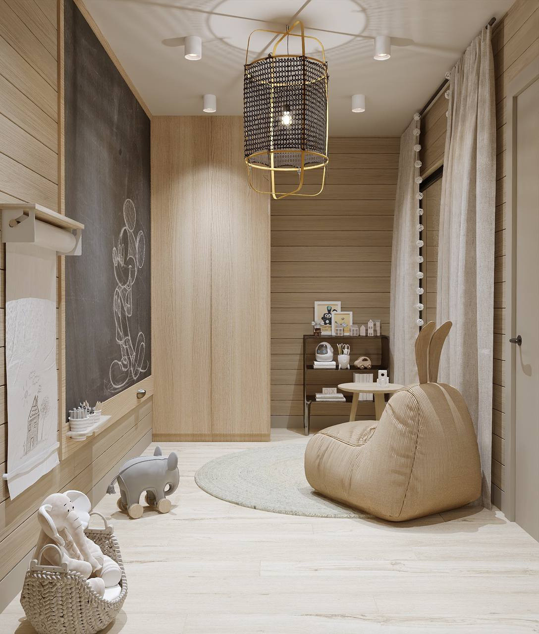 Architectural visualisation of the Nordic Nest interior — bunk room view 2