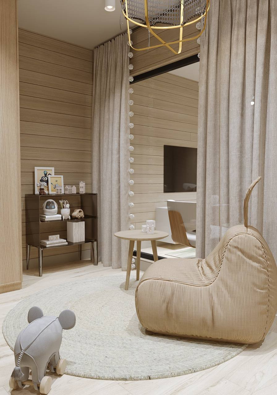 Architectural visualisation of the Nordic Nest interior — bunk room entrance